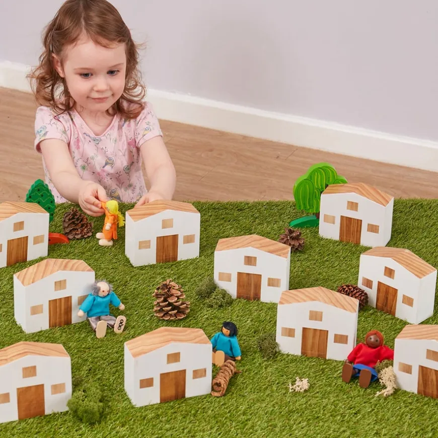 TTS Small World Wooden Tiny Town & Houses Bundle