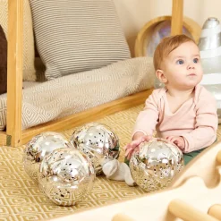 TTS Super Shiny Silver Sensory Balls 4pk