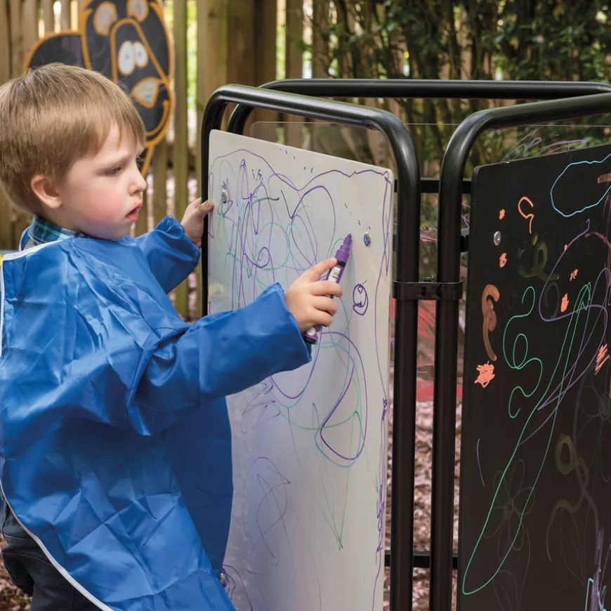 TTS Three Sided Packaway Toddler Easel Assorted Surfaces