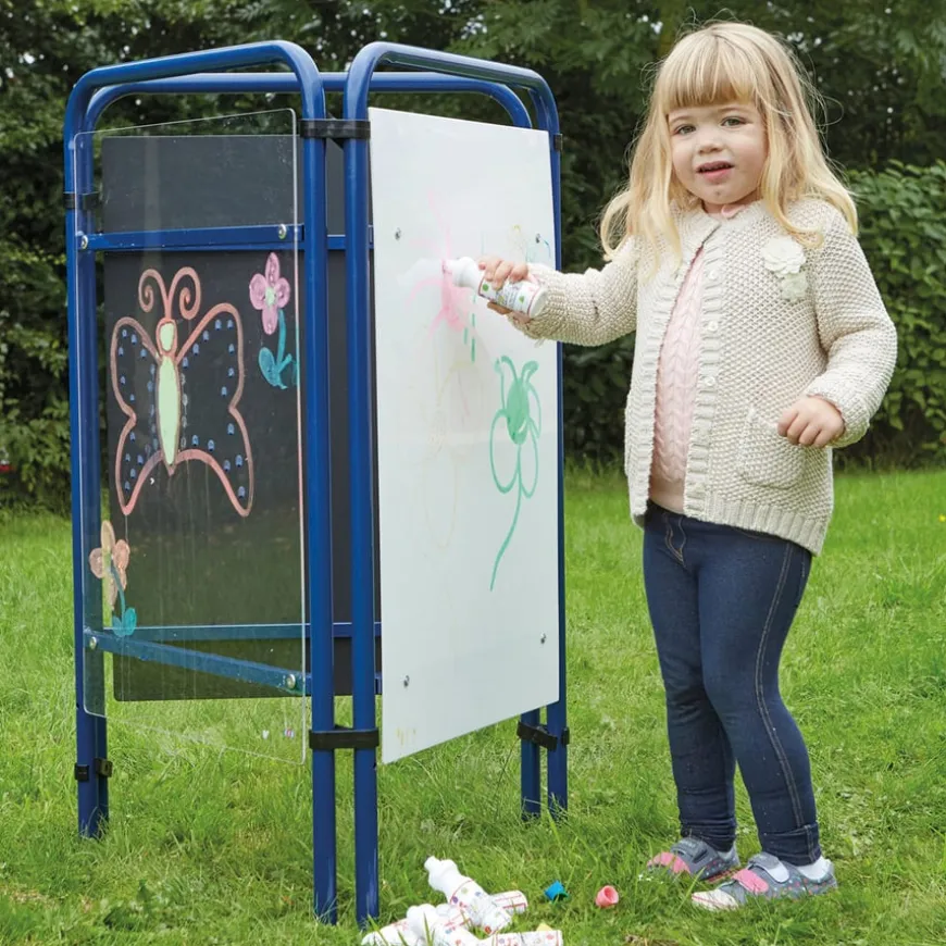 TTS Three Sided Packaway Toddler Easel Assorted Surfaces