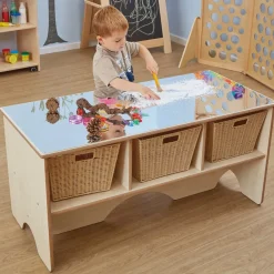 TTS Toddler Mirror Activity Table With Shelves