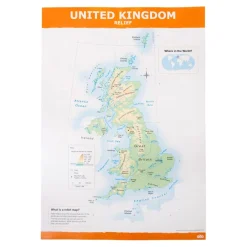 TTS UK Map Political and Physical A1 KS2