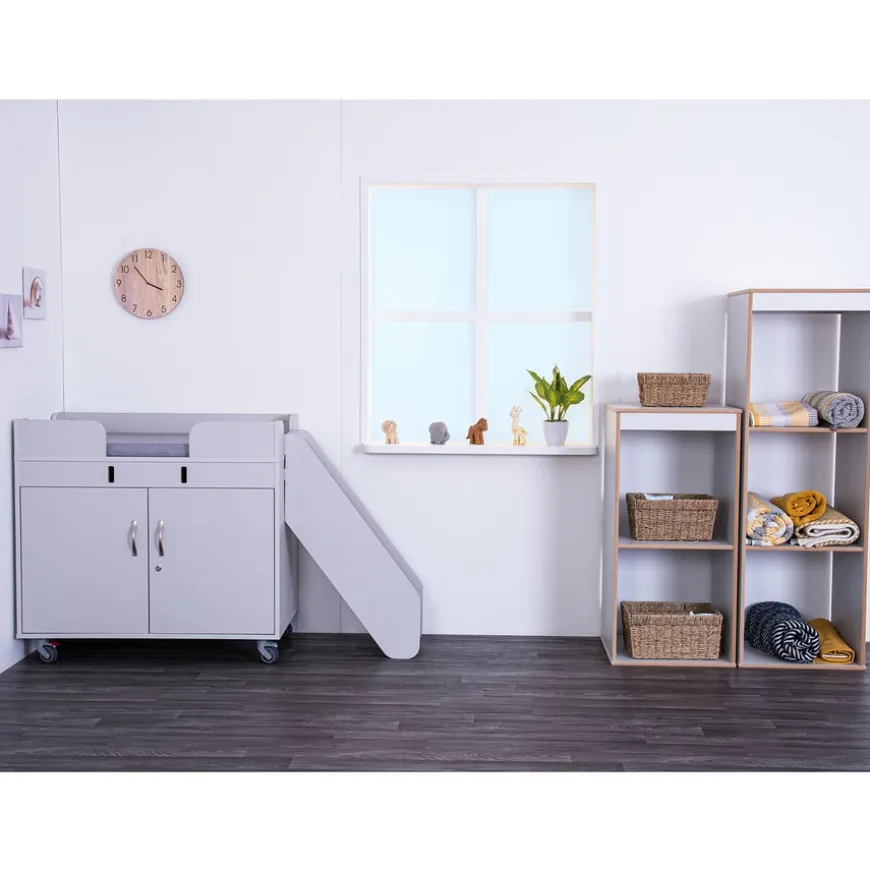 TTS Walk Up Changing Unit Pale Grey & Antibac Mat