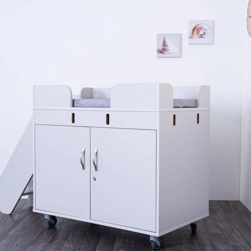 TTS Walk Up Changing Unit Pale Grey & Antibac Mat