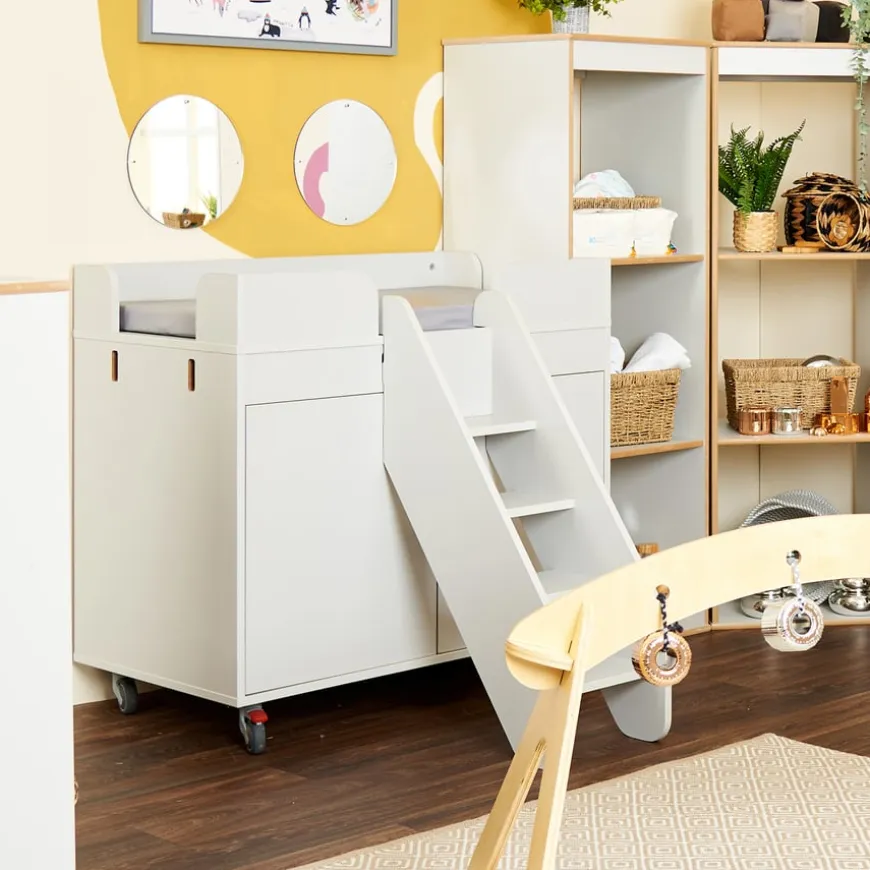 TTS Walk Up Changing Unit Pale Grey & Antibac Mat