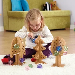 TTS Wooden 3D Threading and Lacing Trees 3pk