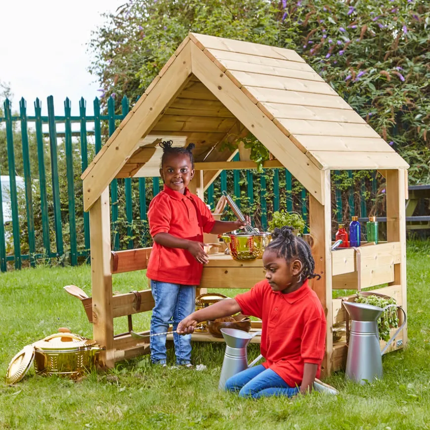TTS Wooden Mud Kitchen House H145 x W110 x D100cm