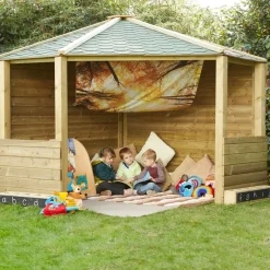 TTS Wooden Outdoor Corner Play Cottage