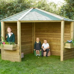 TTS Wooden Outdoor Corner Play Cottage
