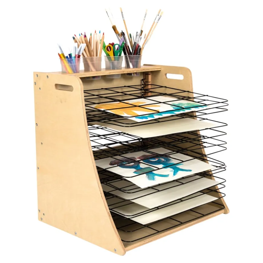 TTS Wooden Table Top Drying Rack 14 Shelves