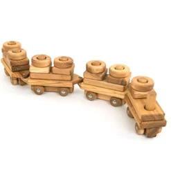 TTS Wooden Toddler Train with Building Blocks