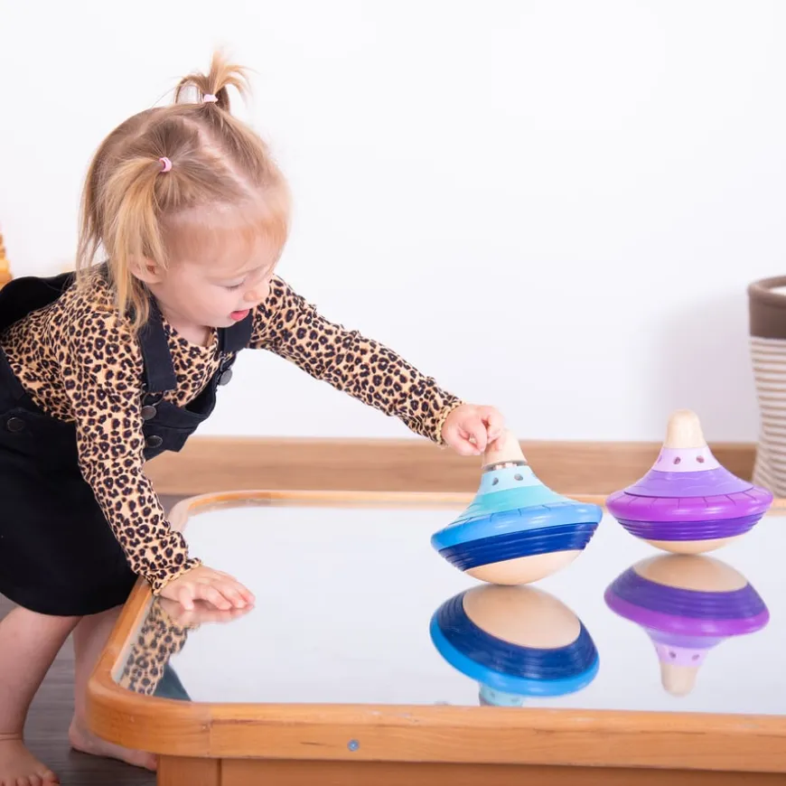 TTS Wooden Twist & Turn Spinning Stacking Tops