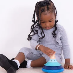 TTS Wooden Twist & Turn Spinning Stacking Tops