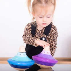 TTS Wooden Twist & Turn Spinning Stacking Tops