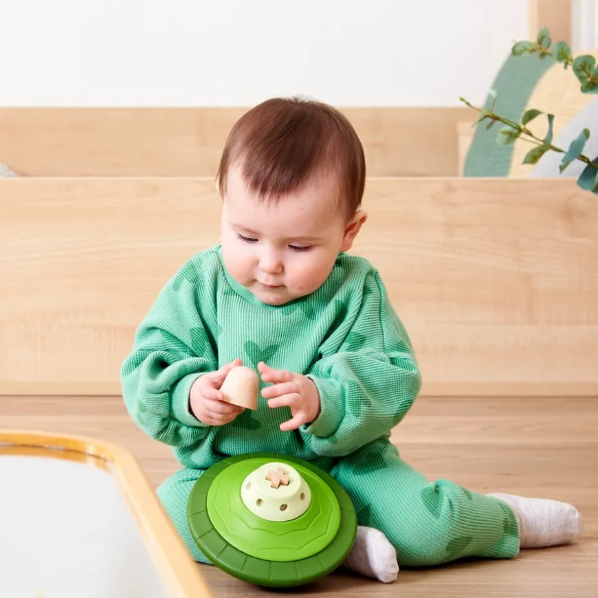 TTS Wooden Twist & Turn Spinning Stacking Tops
