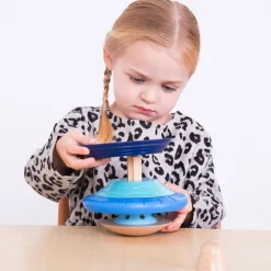 TTS Wooden Twist & Turn Spinning Stacking Tops