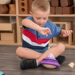 TTS Wooden Twist & Turn Spinning Stacking Tops