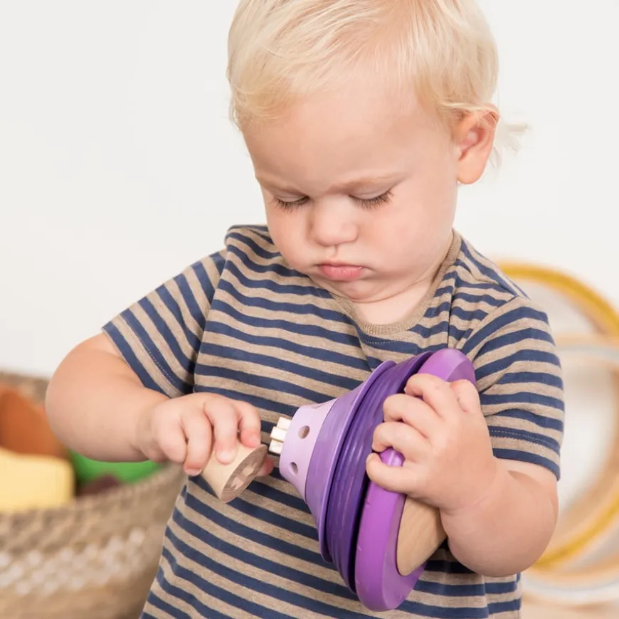TTS Wooden Twist & Turn Spinning Stacking Tops