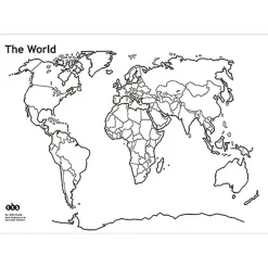 TTS World and British Isles Whiteboard Set of 5 A3
