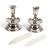 Tudor Candlestick and Candle Pair
