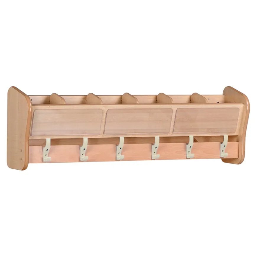 Wall Mounted 6 Classroom Coat Hooks