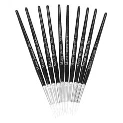 White Sable Substitute Paint Brushes 10pk