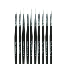 White Sable Substitute Paint Brushes 10pk