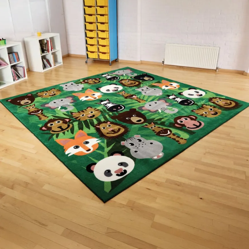Wild Animals Square Placement Carpet