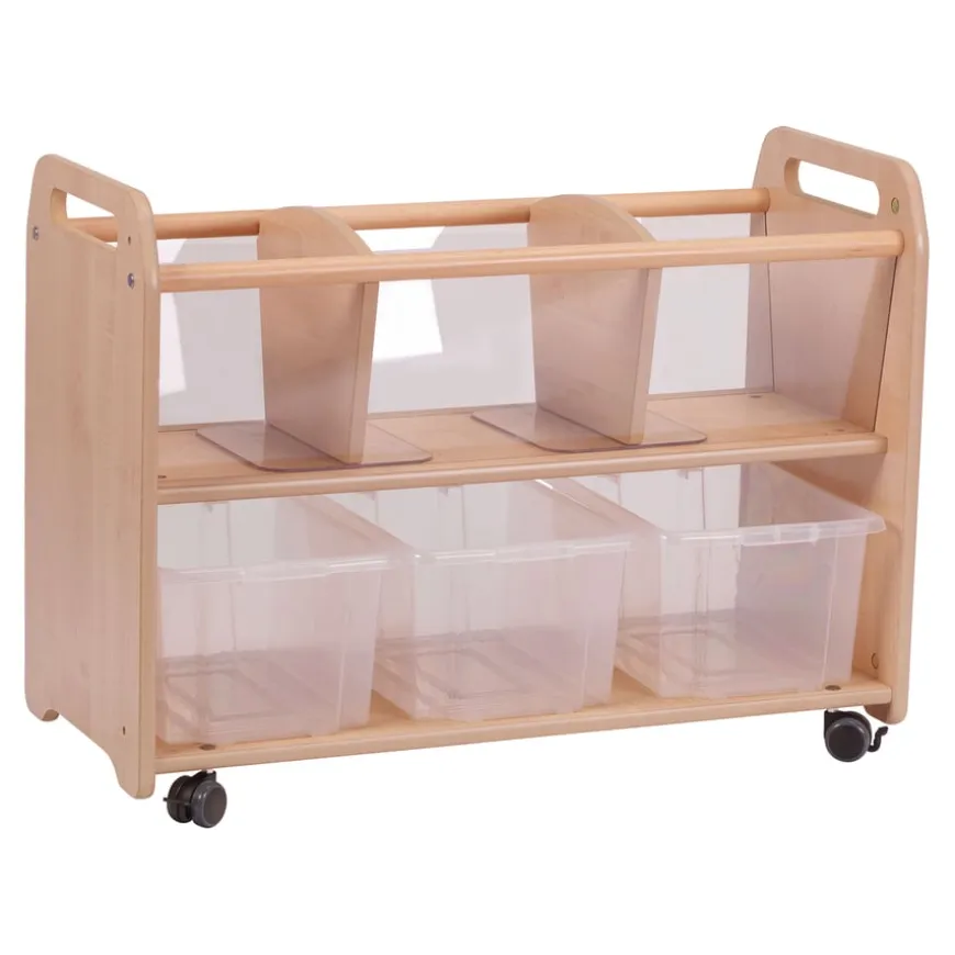 Wooden Clearview Browser W/ Castors