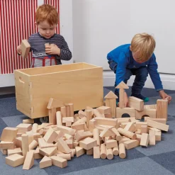 Wooden Construction Blocks in a Cart 224pcs