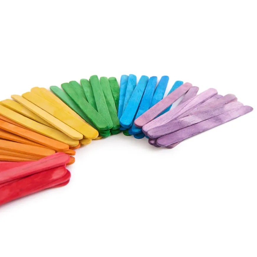 Wooden Craft Sticks 1000pk Multicoloured