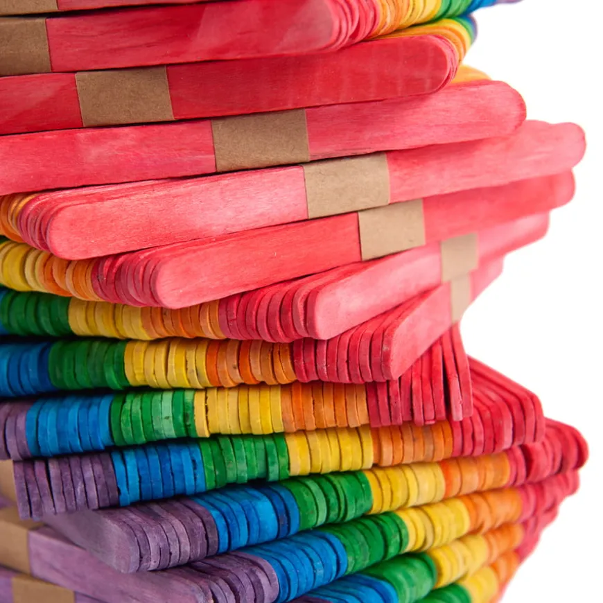 Wooden Craft Sticks 1000pk Multicoloured