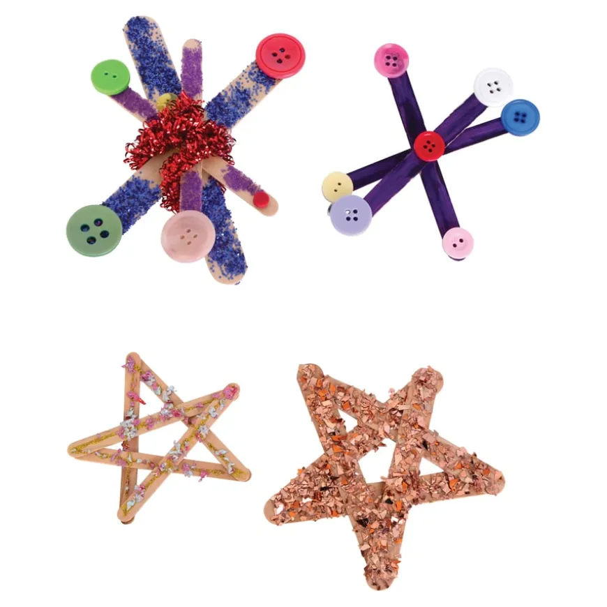 Wooden Craft Sticks 1000pk Multicoloured