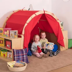 Wooden Framed Playtent with Book Storage