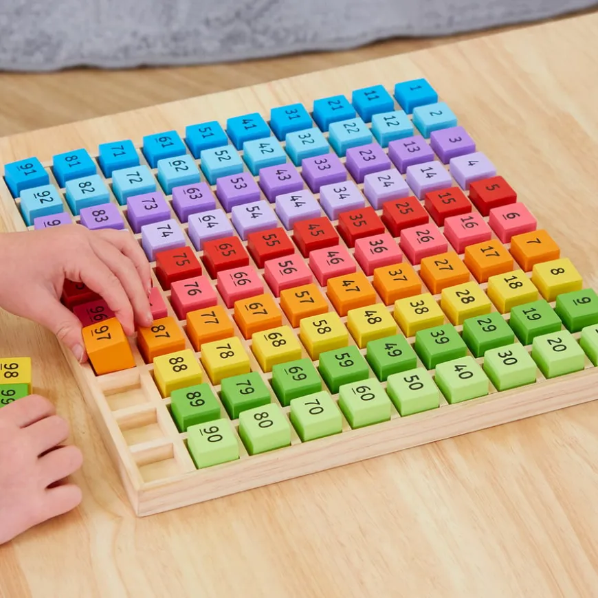 Wooden Hundred Square Sorting Frame