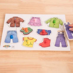 Wooden Large Peg Puzzles 4pk