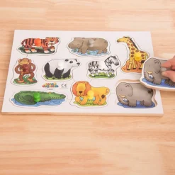 Wooden Large Peg Puzzles 4pk