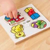Wooden Large Peg Toddler Puzzle Boards Set 8pk