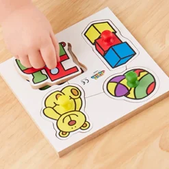 Wooden Large Peg Toddler Puzzle Boards Set 8pk