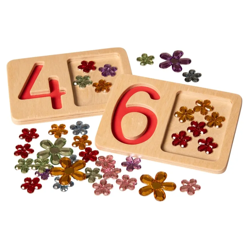 Wooden Number Trays 9pk