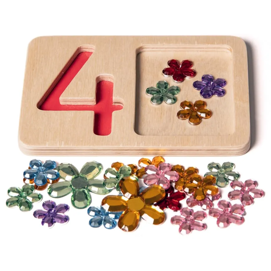 Wooden Number Trays 9pk