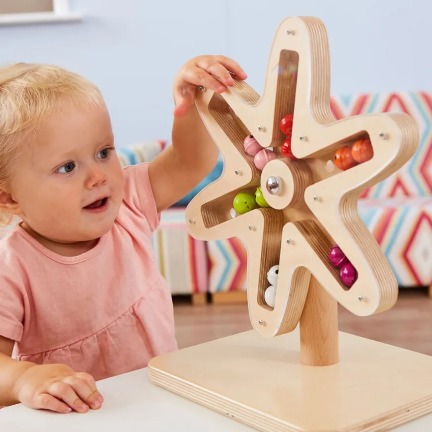 Wooden Rotating Jingle Bell Wheel
