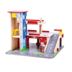Wooden Small World Car Garage