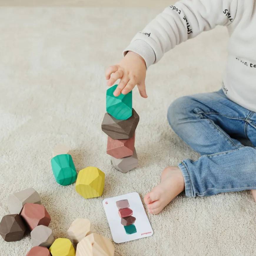 Wooden Stacking Building Boulders 18pk