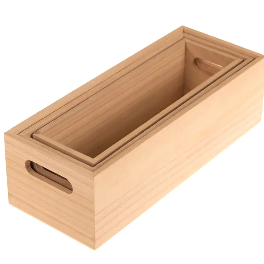 Wooden Storage Boxes 3pk