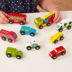 Wooden Transport Vehicles 9pk
