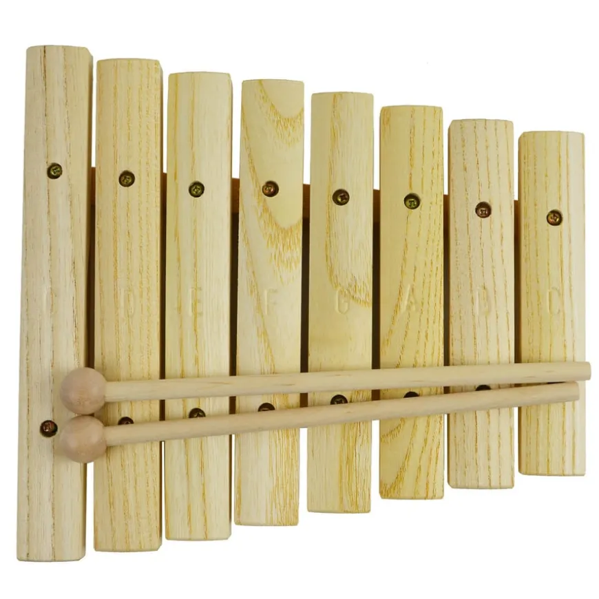 Wooden Xylophone With Engraved Notes Names