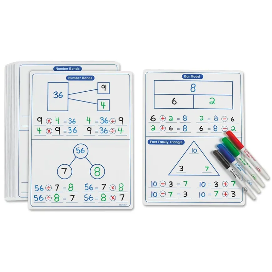 Write & Wipe Visualise Maths Boards 30pk
