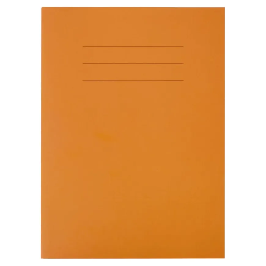 9''x7'' Exercise Book 8mm Ruled Margin Orange 80pg 100pk
