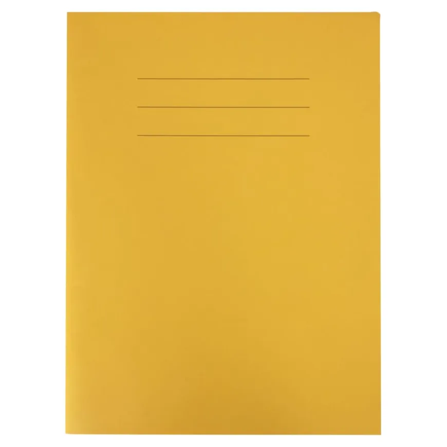 9''x7'' Exercise Book 8mm Ruled Margin Yellow 80pg 100pk